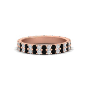 double-row-diamond-eternity-ring-1-ct-with-black-diamond-in-rose-gold-FD11378BGBLACK-1.00CT-NL-RG